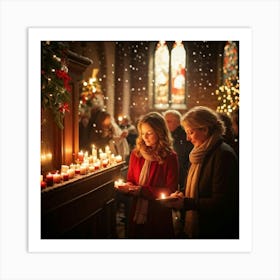 A Serene Christmas Eve Service Parishioners Immersed In Expressions Of Spiritual Surrender Engulfe (5) 1 Art Print