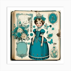 Princess In Blue Dress Art Print