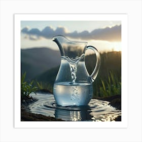 Glass pitcher of water Art Print