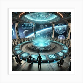 A Futuristic Sci Fi Scene Depicting The Stellar Co 1 Art Print