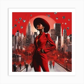 Red Dress Art Print