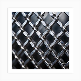 Close Up Of A Chain Link Fence 1 Art Print