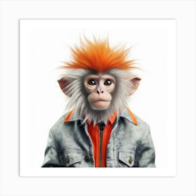 Monkey With Orange Hair Art Print