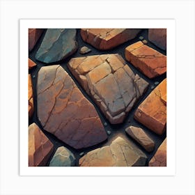 Stone Wall Texture 8 Art Print