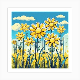 Yellow Daisies 9 Art Print