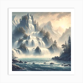 Mythical Waterfall 8 Art Print