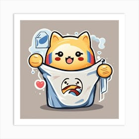 Kawaii Cat Art Print