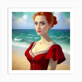 Gigi On The Beach 4 Art Print