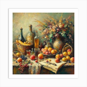 Fruit And Flowers Art Print