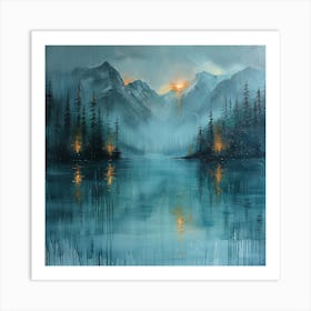 'Sunrise At The Lake' Art Print