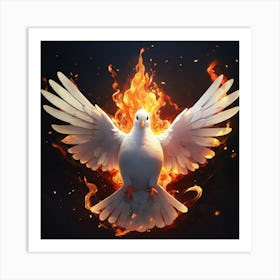 Dove In Flames 1 Art Print