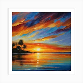 Sunset On The Lake 9 Art Print