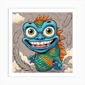 Blue Lizard Art Print