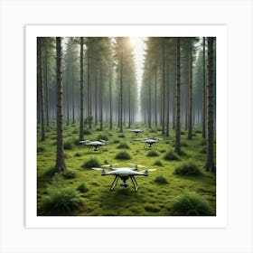 Drones In The Forest Art Print