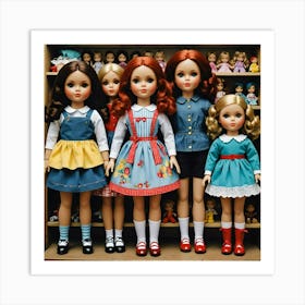 Big Dolls in Child Room Art Print