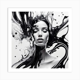 Black And White Abstract Painting Art Print