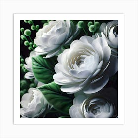 White Flowers Art Print