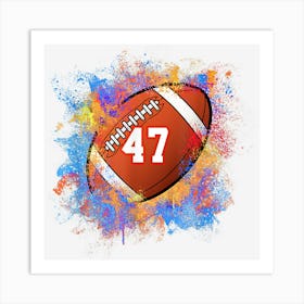 47 Years Old Kids 47th Birthday Football Kids Boy Art Print