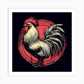 Rooster In A Circle Art Print