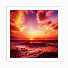 Sunset Over The Ocean 137 Art Print
