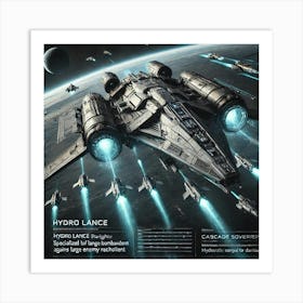 A High Tech, Sci Fi Scene Depicting The Hydro Lanc Converted Art Print