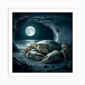 Crab In Cave At Night 3 Art Print