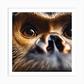 Close Up Of A Monkey'S Face Art Print