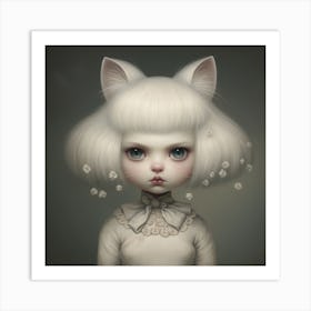 Little White Cat Art Print