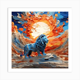 Lion In The Desert Art Print