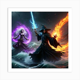 Two Wizards In The Water Art Print