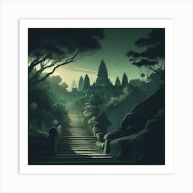 Illustration, Jungle landscape 3 Art Print