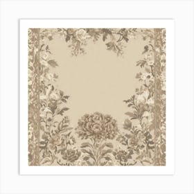 Create A Floral Ikat Border Toile Pattern Art Print