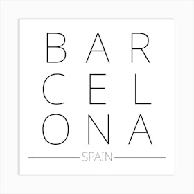 Barcelona Spain Typography City Country Word Art Print