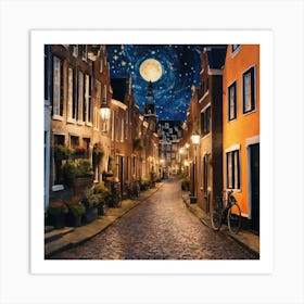 Starry Night In Amsterdam Art Print