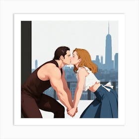 Kissing Couple 13 Art Print