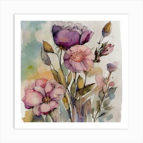 Watercolor Flowers 19 Art Print