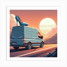 Blue Heels On A Van Art Print