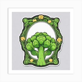 Brocolli In A Frame 3 Art Print