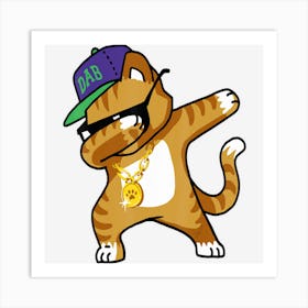 Dabbing Cat Funny Dab Hip Hop Dabbing Kitty Art Print