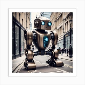 Robot On The Street 36 Art Print