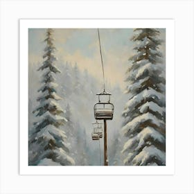 Ski Lift 1 Art Print