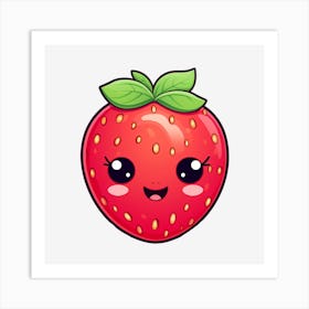 Kawaii Strawberry Art Print