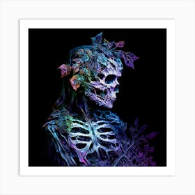 Fantasy Holographic Death Goddess Art Print