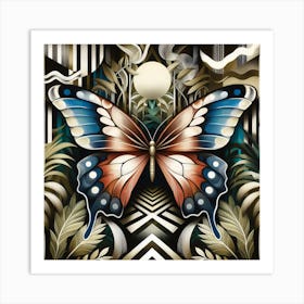 Art Nouveau Butterfly v1 Art Print