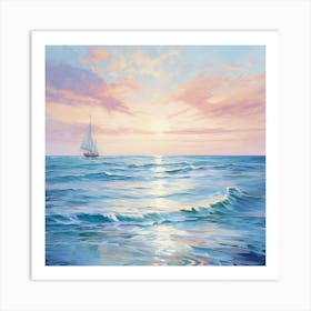 Soft Waves Sailboat Art Print