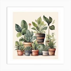 Potted Plants Art Print