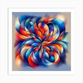 Watercolor Abstract Flower Wall Art Art Print