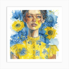 Sunflower Girl 1 Art Print