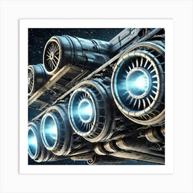 A Close Up View Of The Thruster Systems On A Valky Converted Art Print