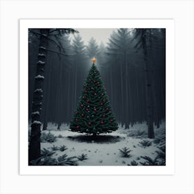 Christmas Tree In The Forest 10 Art Print